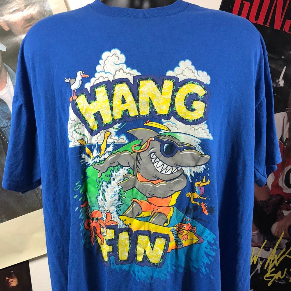 1992 Hang Fin Surfing Shark Vintage 90's T-Shirt